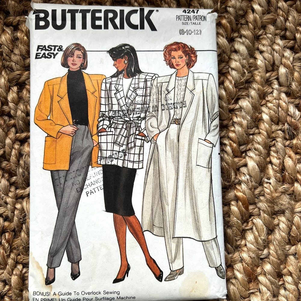 Butterick Fast and Easy 4247 sizes 8-10-12 Pattern